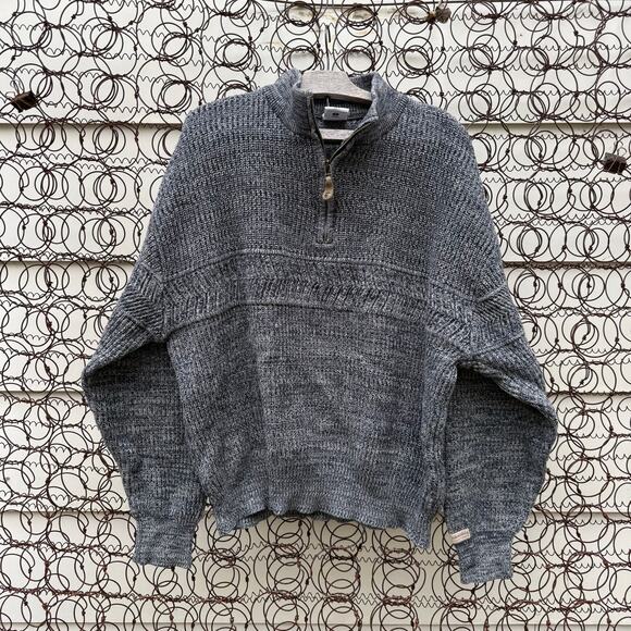 Columbia Other - Vintage 90s Columbia Knit 1/4 zip sweater gorpcore gray 100% Cotton MEDIUM